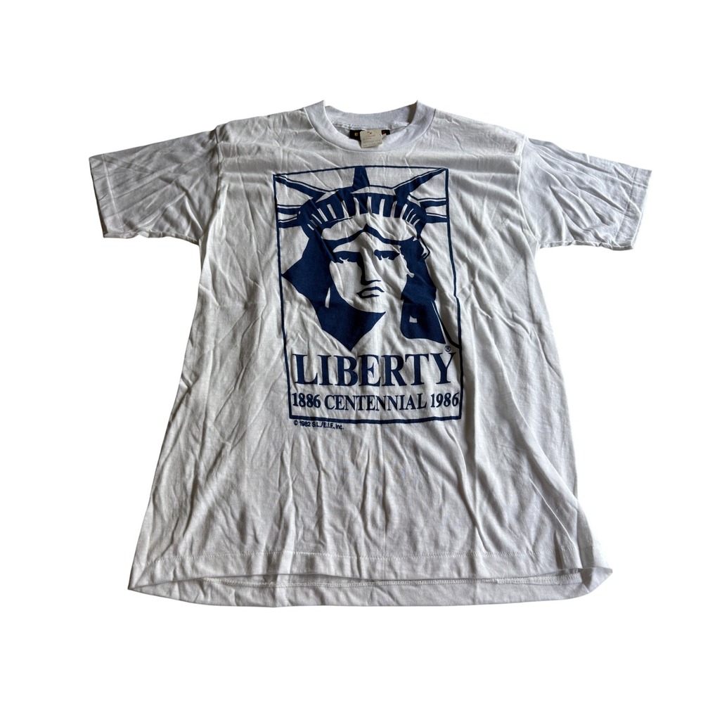 Vintage 1982 Statue of Liberty Centennial T-Shirt White Large EVRYWR USA Made